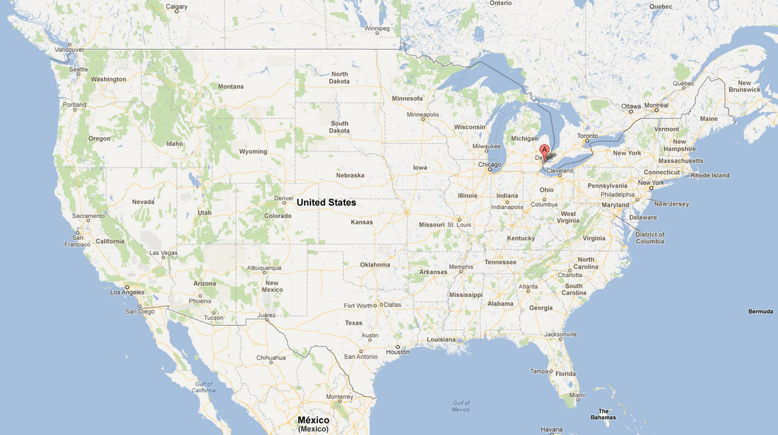Detroit, Michigan Map